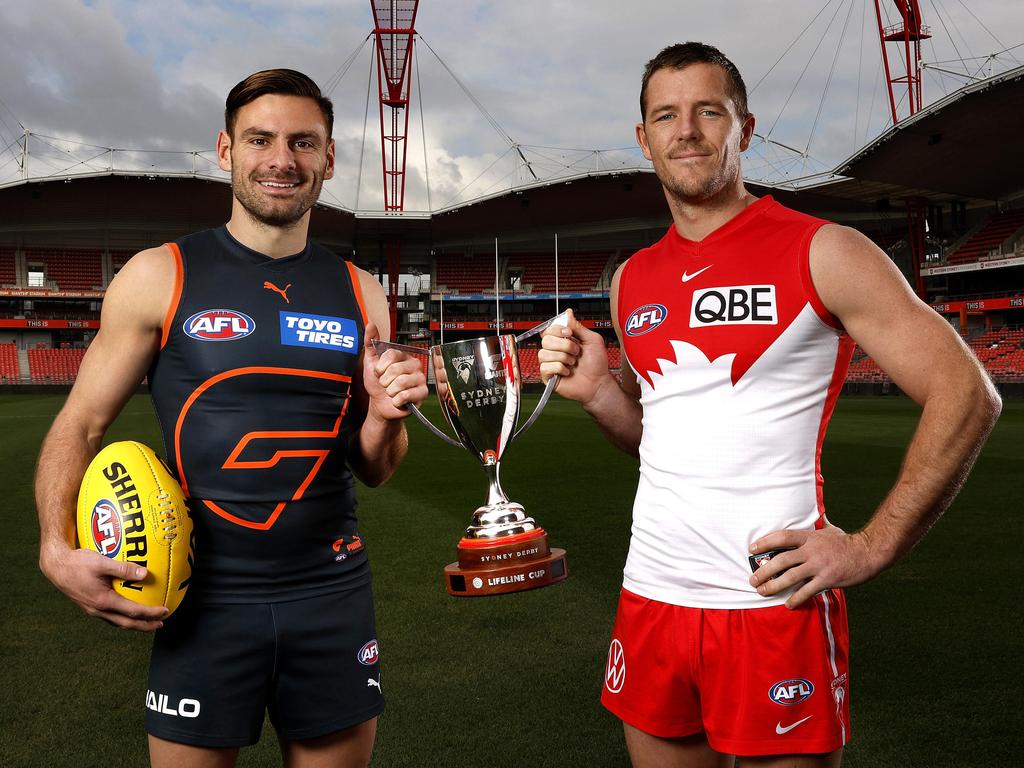 The Giants and Swans will do battle for the Lifeline Cup on Saturday night. Picture: Phil Hillyard