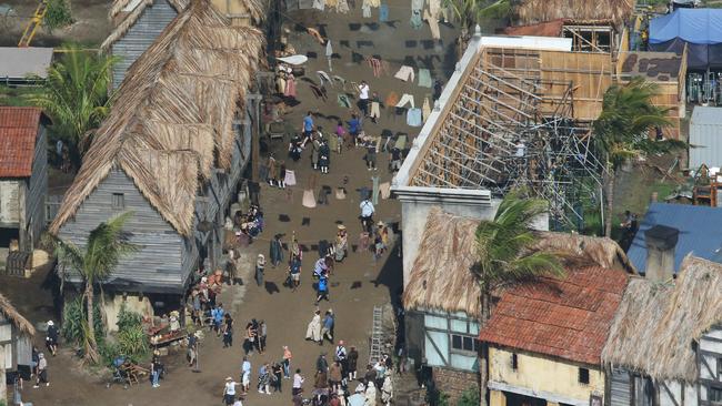 Cast and crew on the set of Pirates of the Caribbean: Dead Men Tell No Tales at Maudsland on the Gold Coast. Picture: Scott Fletcher