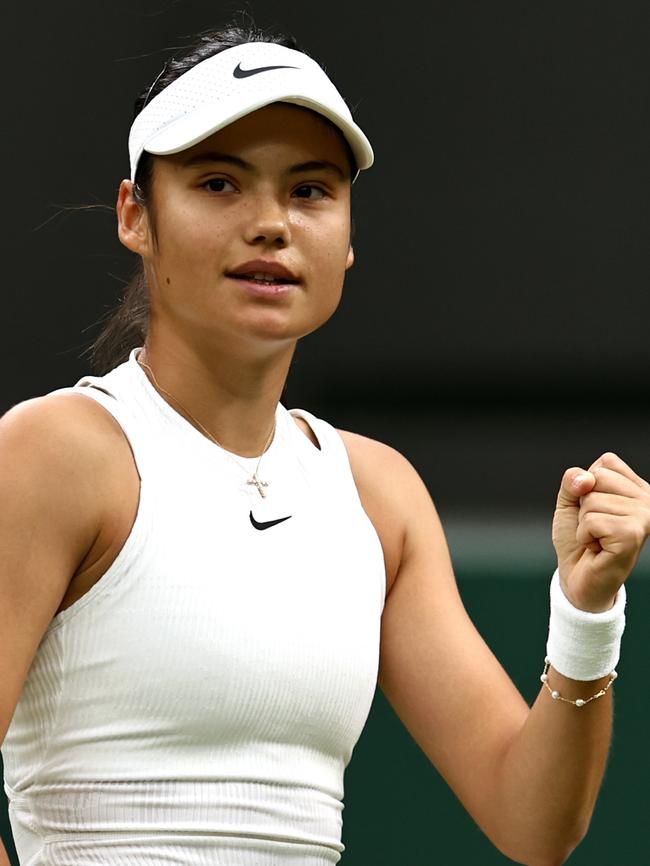 Emma Raducanu of Great Britain during the Women's Singles second round match against Elise Mertens of Belgium during day three of The Championships Wimbledon 2024. Picture: Francois Nel/Getty Images.