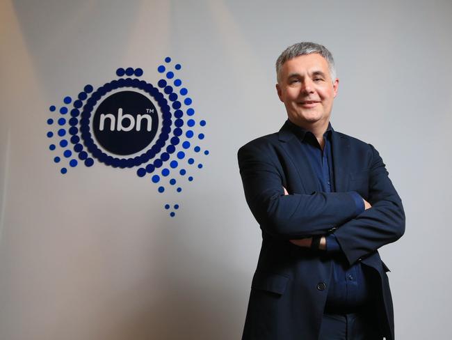 NBN CEO Stephen Rue last month promised the project was “on schedule”. Picture: Aaron Francis