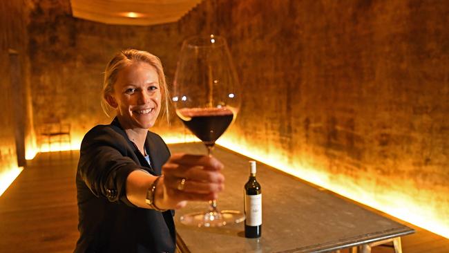 Jess Hill Smith of Yalumba in the converted wine tank tasting spaces.