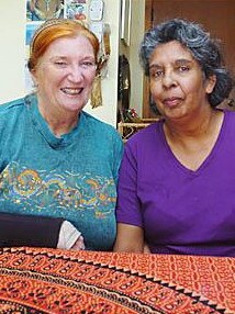 Ms Wightman (right) at home in Goonellabah in 2008, ahead of attending Parliament House in Canberra for Kevin Rudd's National Apology. Picture: The Northern Star.