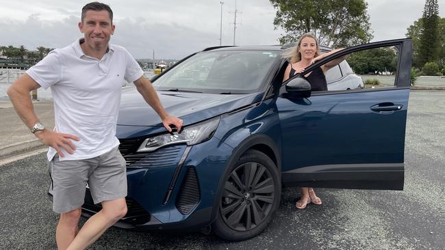 Grant and Kelly Edwards with the Peugeot 3008 GT Sport.