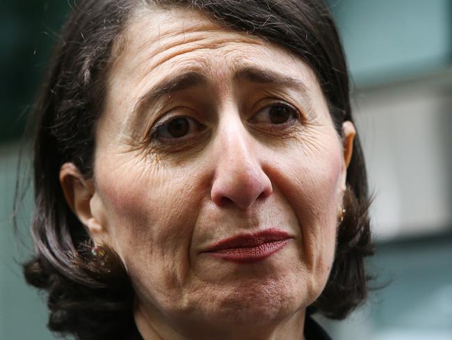 SYDNEY, AUSTRALIA - NewsWire Photos, NOVEMBER 01 2021: Former NSW Premier Gladys Berejiklian addresses the media at ICAC in Sydney. Picture: NCA Newswire / Gaye Gerard