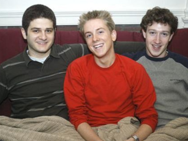 Facebook co-founders Dustin Moskovitz, Chris Hughes and the head honcho, Mark Zuckerberg.