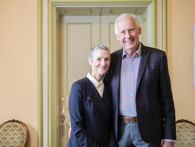 The Governor Kate Warner with hsuband Richard Warner at Government House. Picture: RICHARD JUPE