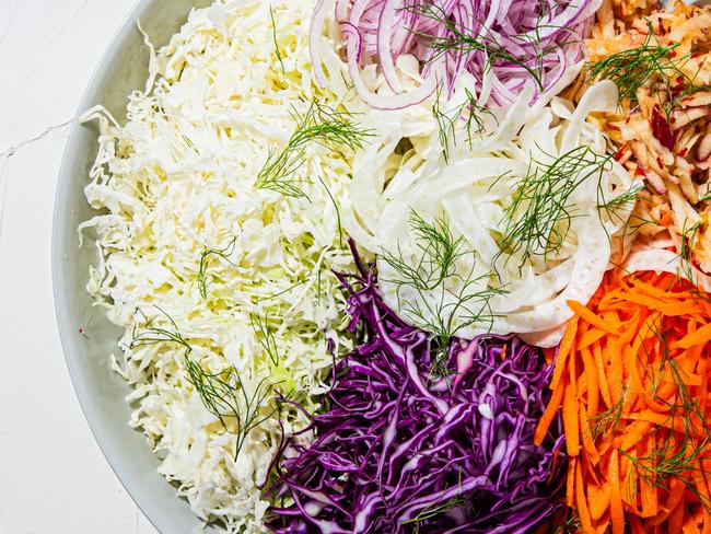 EMBARGO FOR TWAM 09 MAR 2024. FEE MAY APPLY.Rainbow coleslaw by Elizabeth Hewson. Photo: Nikki To