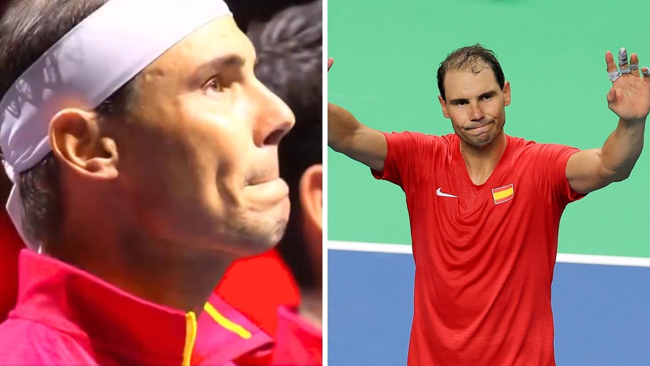 Nadal breaks down in crushing scene