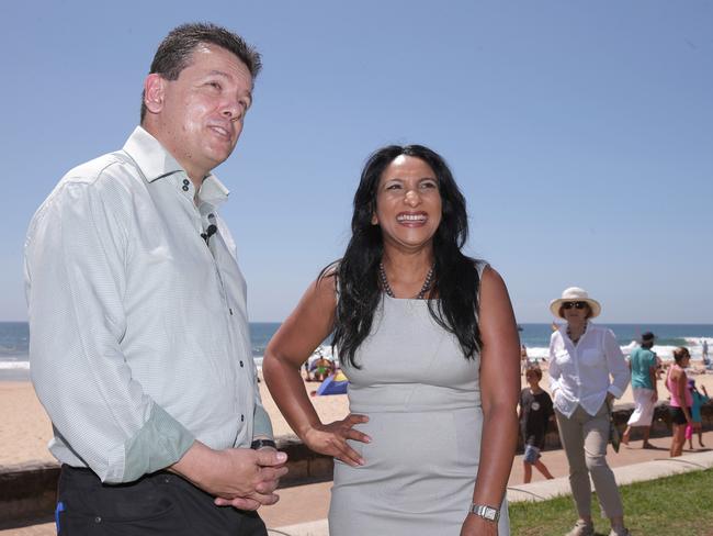 The Senator with Ms Rowland at Queenscliff. Picture: Adam Ward