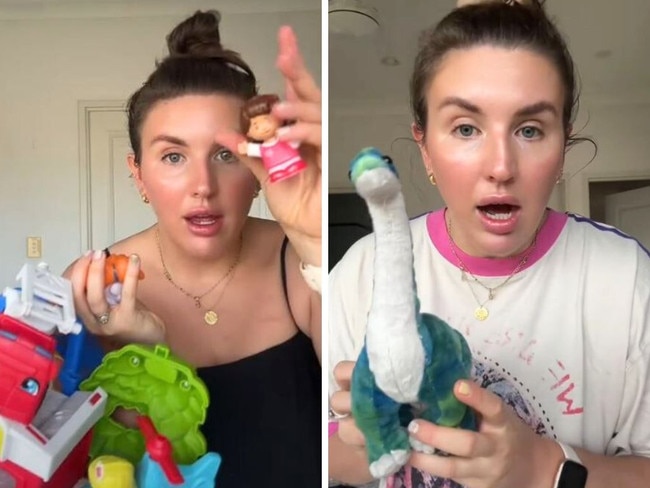 A mum has been slammed for thrifting her kids' Christmas presents. Picture: TikTok