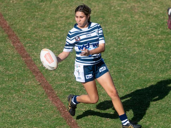 Talia Corrie scored a brace of tries in the semi-final win against Northern Sharks. Picture: Che Chorley