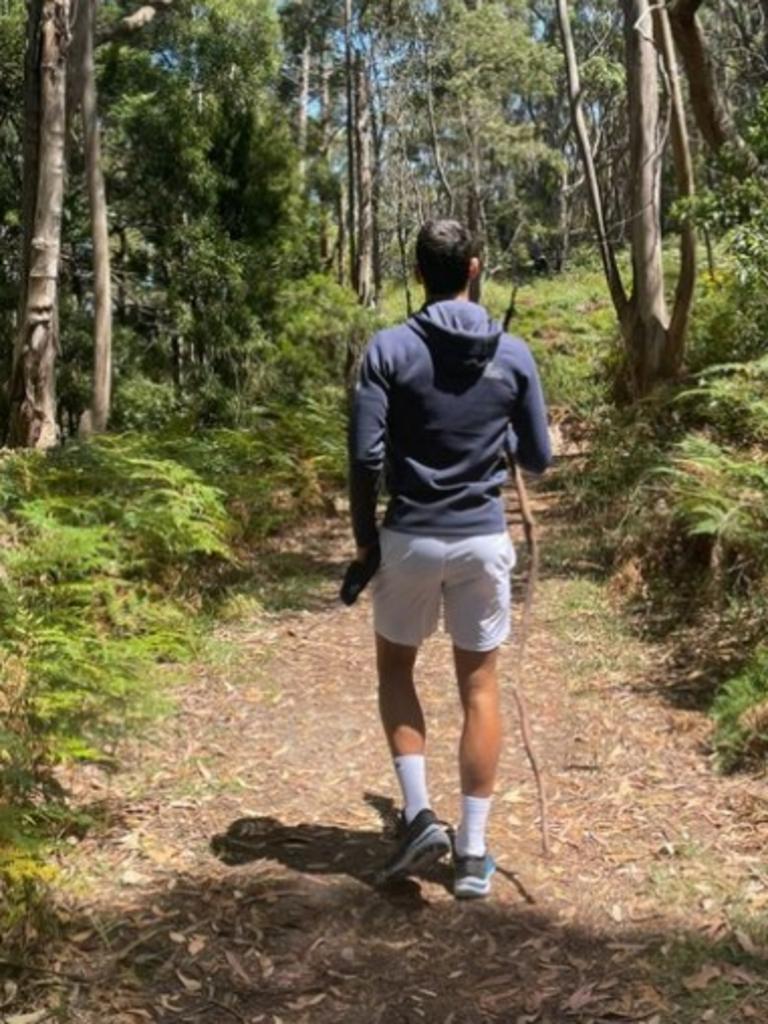 Novak Djokovic goes for a hike in Adelaide., Picture: Instagram.