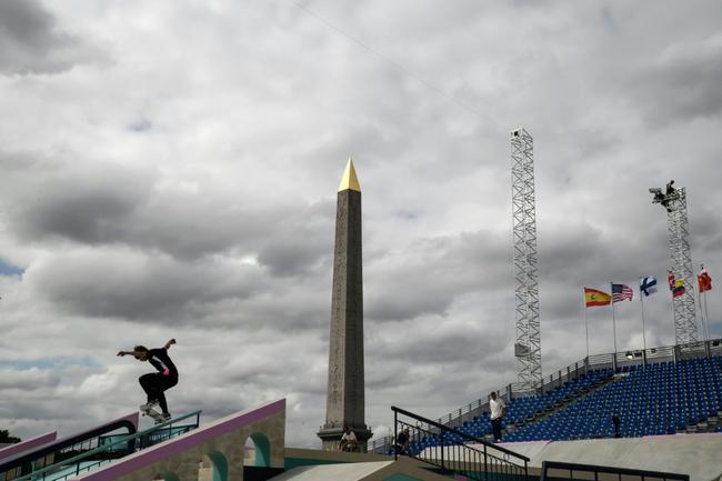 Japanese skateboarder Yuto Horigome at the stunning Place de la Concorde