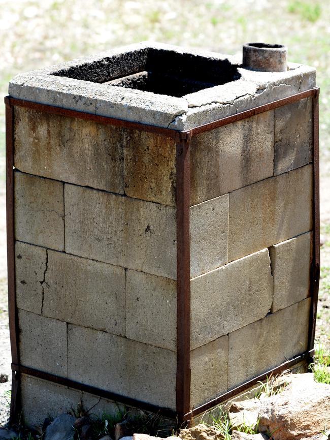 The incinerator at Sampson Flat which became the focal point of the official investigation into the cause of the devastating January bushfires. Picture: Noelle Bobrige