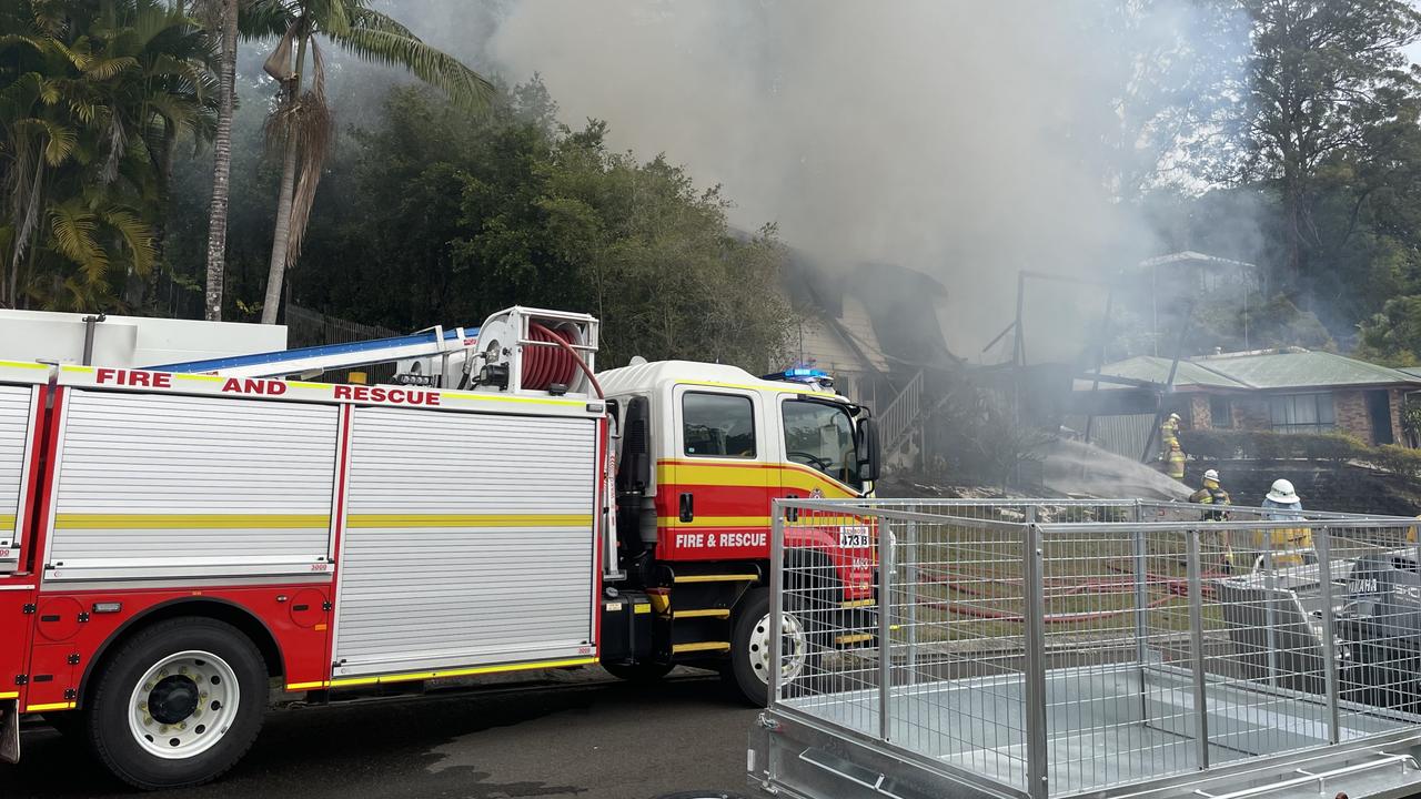 A fire has affected up to three homes on Campese Tce, in Nambour on the Sunshine Coast.