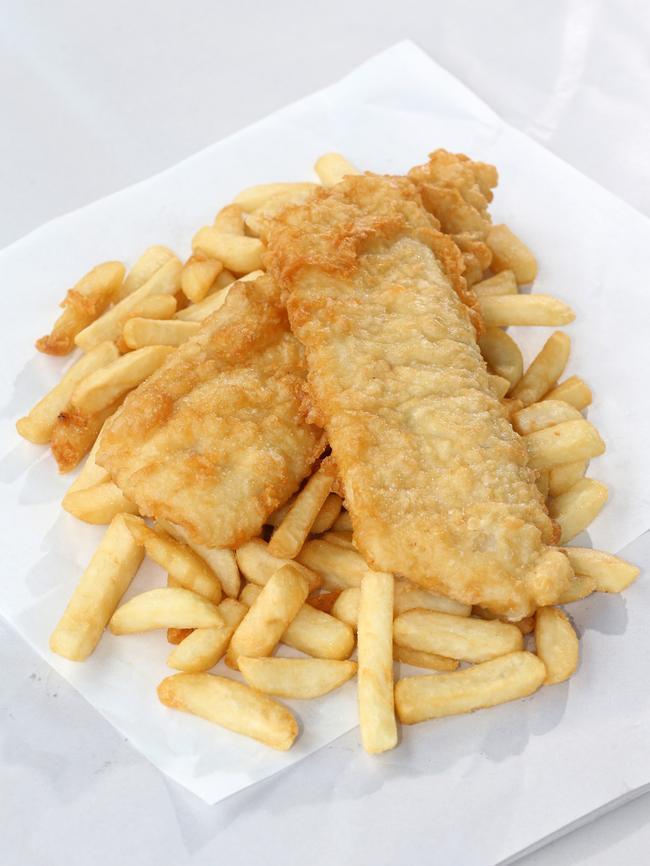 Fish and chips at The Hangi Pit.