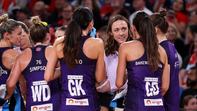 Firebirds head coach Bec Bulley is among the Super Netball mentors who have been unable to start pre-season with their teams this week due to the pay impasse. Photo: Getty Images