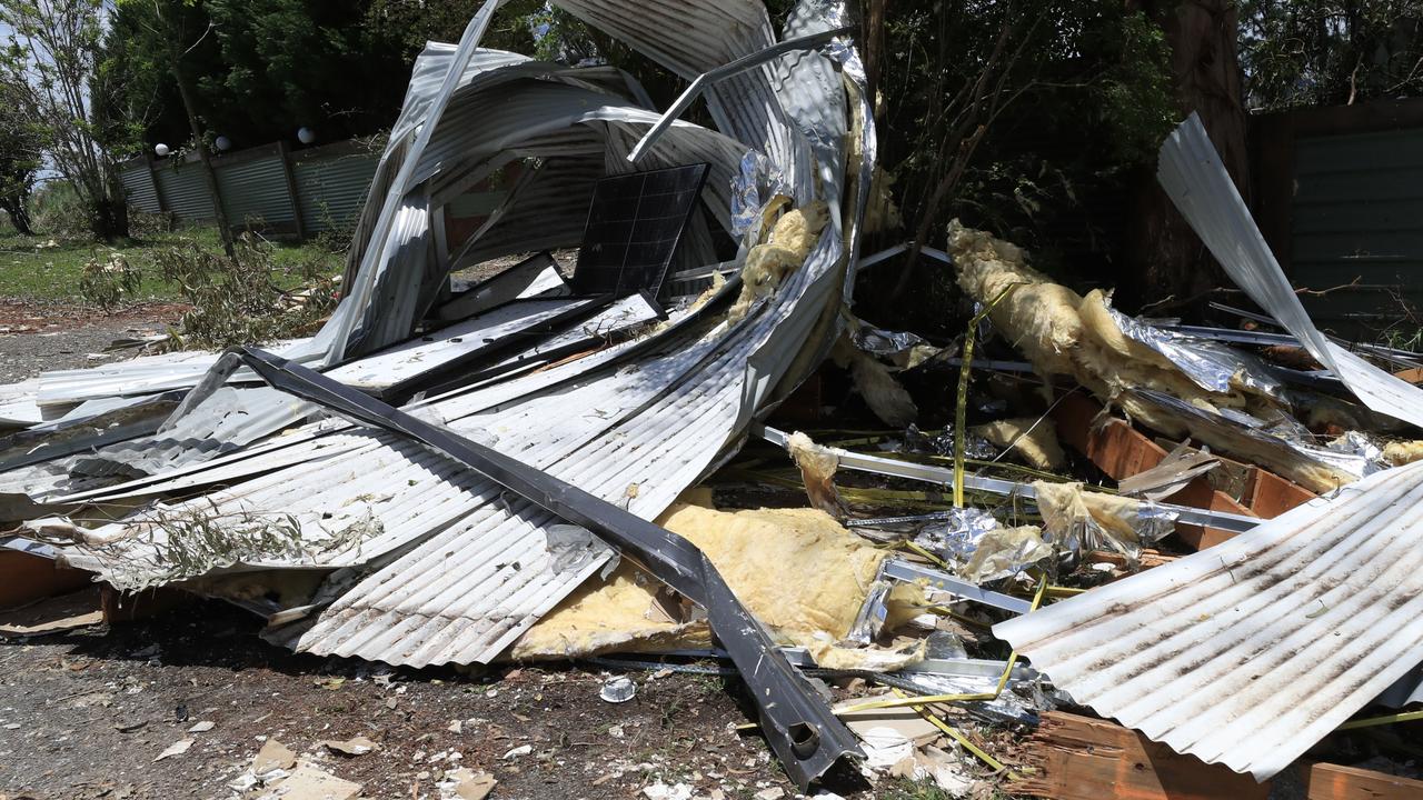 Roofing causes major hazards across multiple roads after a massive storm swept through the Gold Coast and surrounds on Christmas Night, destroying houses. Picture: Scott Powick / NCA Newswire