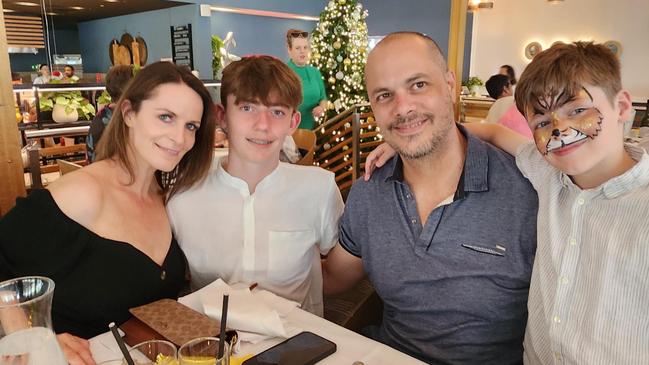 Richard Simmons, together with his wife Clair and his sons 15-year-old Rowan and 9-year-old Jacob. Picture: Supplied