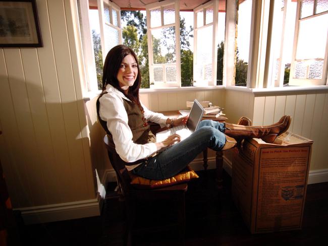 Kate Morton at her Paddington home in Brisbane relaxing ahead of the launch of her first book 'The Shifting Fog'.