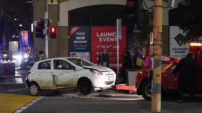 A truck clipped a car at the intersection this week. Picture: Josie Hayden