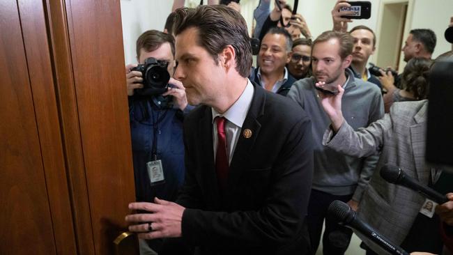 Matt Gaetz has withdrawn from consideration as attorney-general. Picture: AFP.