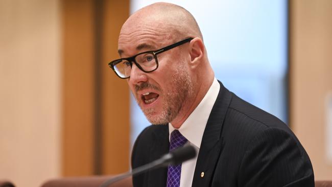 Former PwC boss Luke Sayers fronts a Senate inquiry into consultancy services at Parliament House in Canberra. Picture: Martin Ollman