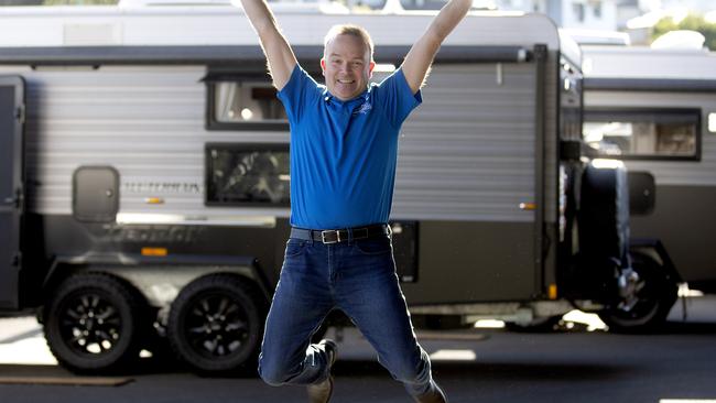 Jumping for joy: Jason Plant from Caravanning Qld