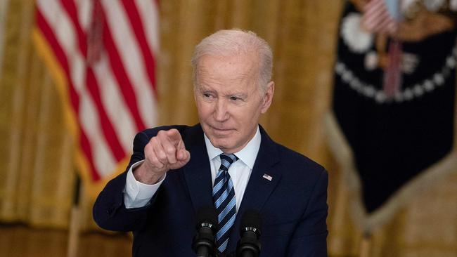 US President Joe Biden has condemned Russia’s invasion of Ukraine. Picture: Brendan Smialowski / AFP