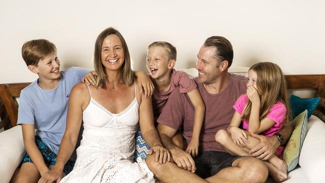 Brooke Hanson says the family make a point of spending a lot of time together without devices. Picture: Nigel Hallett