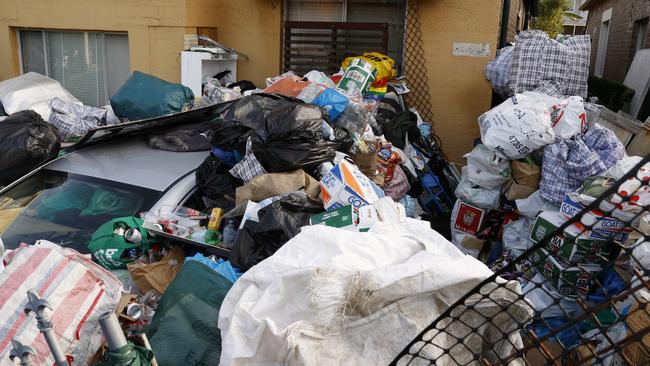 One the state’s worst hoarder houses at Barnsbury Grove in Dulwich Hill. Picture: Jonathan Ng