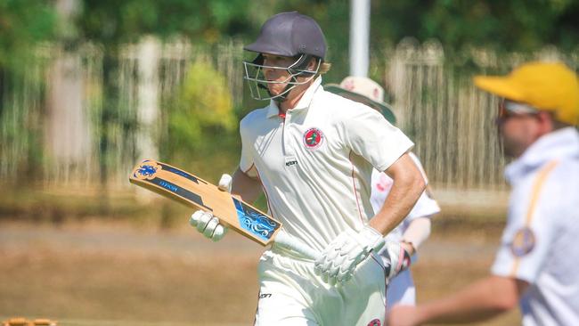 Jackson Isakka in action in Darwin Premier Grade cricket. Picture:Glenn Campbell