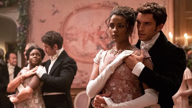 Simone Ashley as Kate Sharma and Jonathan Bailey as Anthony in the second season of Bridgerton. Picture: Netflix