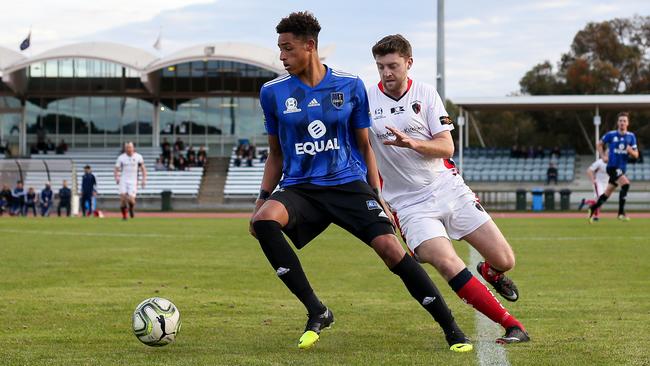 Teenager Tete Yengi grabbed his maiden senior goal for Adelaide Comets in their big win over South Adelaide. Picture: Adam Butler