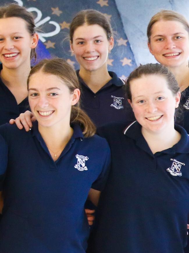 Members of St Margaret's Anglican Girls' School rowing program.