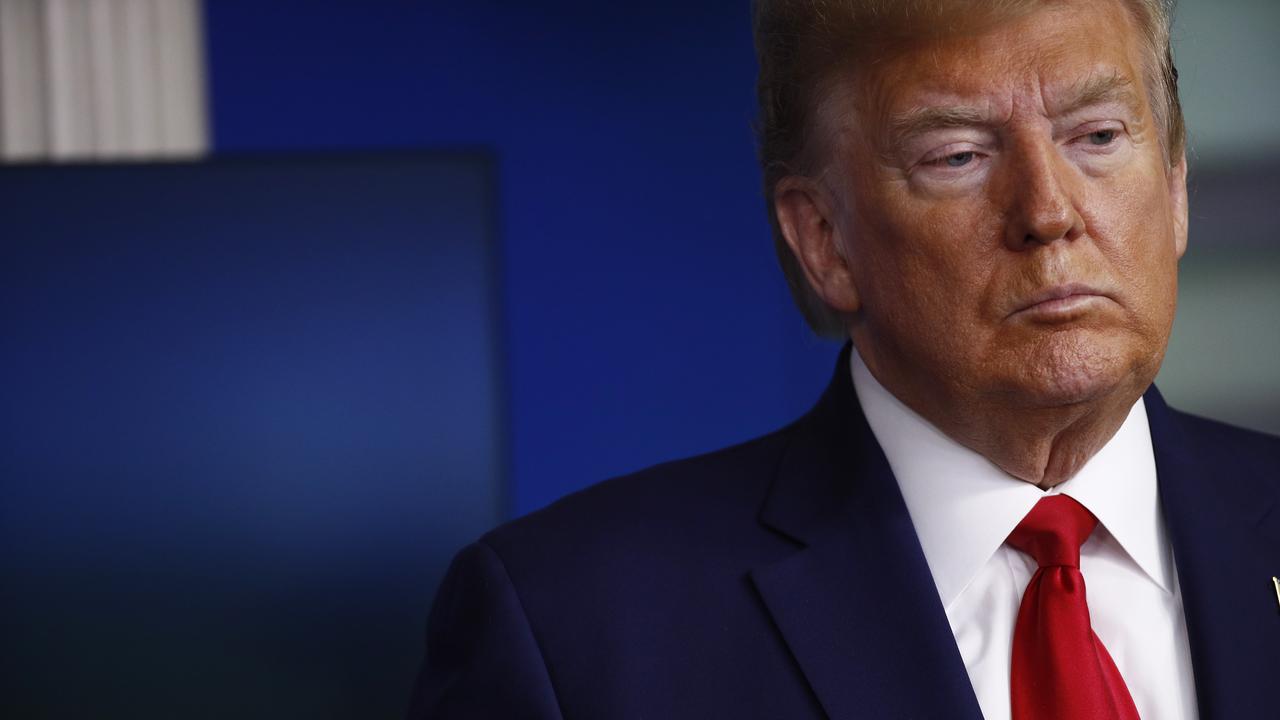 US President Donald Trump at a Coronavirus Task Force press briefing at the White House in Washington, DC, on April 18, 2020. Picture: Patrick Semansky.