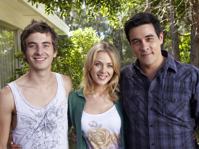 All in the family ... Corr with Jessica Marais and Jake Stewart during their time on Packed To The Rafters. Picture: Supplied / Channel Seven