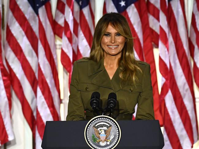 First Lady Melania Trump addresses the Republican Convention. Picture: AFP