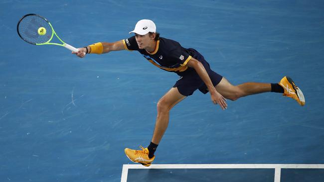 Alex de Minaur never stops running and he never gets tired. Picture: Getty Images