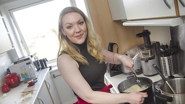 Danish home cook Anne Sofie Udklit Soerensen prepares a meal, part of which she’ll put up