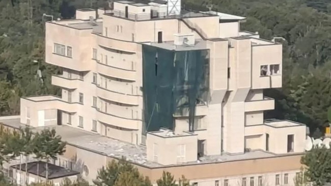 Tehran guesthouse where Ismail Haniyeh showing the damage from the device.