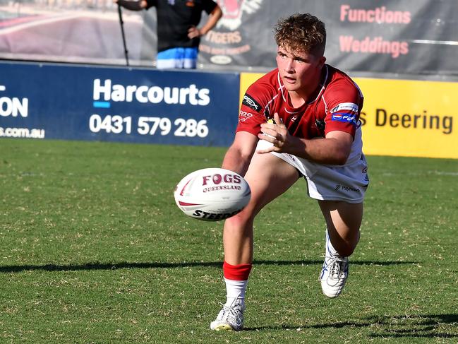 Redcliffe player Harrison SykesMeninga Cup under 18 club rugby league match between home team Brisbane Tigers and Redcliffe.Saturday March 27, 2021. Picture, John Gass