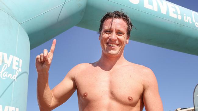 Nick Sloman after winning the mass swim on the Sunshine Coast.