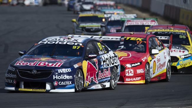 Shane van Gisbergen on his way to winning the SuperSprint event at Ipswichlat  Pic: Mark Hosrburgh EDGE Photographics