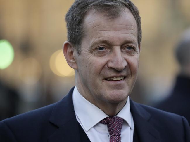 FILE - In this Tuesday, Dec. 11, 2018 file photo, Alastair Campbell, the former director of communications and strategy for former British Prime Minister Tony Blair stands on College Green near the Houses of Parliament, in London. One of the best-known figures in Britainâ€™s Labour Party for the last 20 years, Alastair Campbell, says he has been expelled for backing another party in last weekâ€™s European election. Campbell became a famous figure as the pugnacious spin doctor to then-Prime Minister Tony Blair between 1997 and 2003. He has criticized the partyâ€™s lurch to the left under current leader Jeremy Corbyn and its failure to firmly back a new Brexit referendum. (AP Photo/Matt Dunham, File)