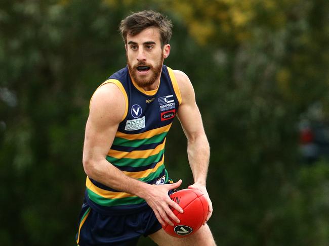 Billy Kanakis of St Kevin's in action during the VAFA Premier B Round 14 match between St Kevin's OB and Ajax played at TH King Oval on Saturday, August 1, 2015, in Glen Iris, Victoria, Australia. Picture: Hamish Blair