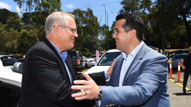 Prime Minister Scott Morrison and Deakin Federal Liberal MP Michael Sukkar will announce a $45-million train station parking investment today. Picture: James Ross