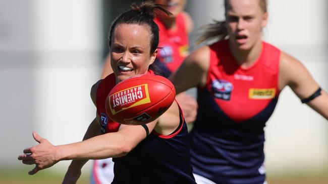 Daisy Pearce in action during a Demons practice match. Picture: Alex Coppel