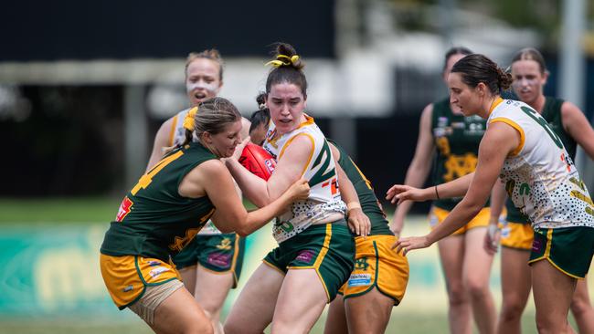 Chloe McDonald in the PINT vs St Mary's 2023-24 NTFL women's major semifinal. Picture: Pema Tamang Pakhrin