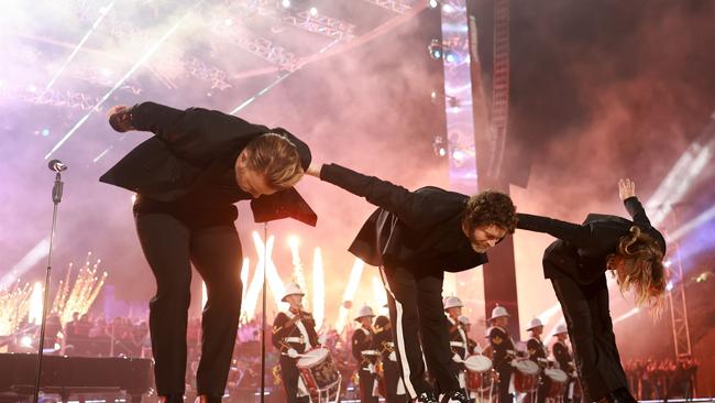 Gary Barlow, Howard Donald and Mark Owen of Take That. Picture: Chris Jackson/Getty Images